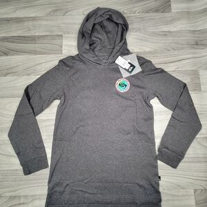 Quiksilver The Art Tee Youth Shirt Size 12 Gray Hooded Long Sleeve Gray NWT